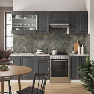 Vicco Cucina componibile Antracite-Oro/Bianco 240 cm , PL Antracite