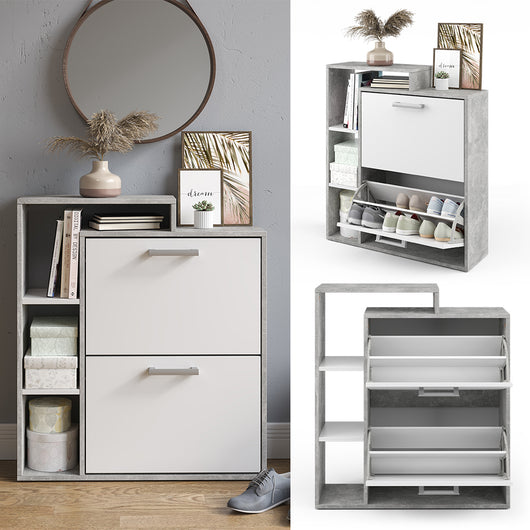 Vicco Scarpiera da ingresso Calcestruzzo 24.5 x 90 cm