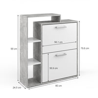 Vicco Scarpiera da ingresso Calcestruzzo 24.5 x 90 cm