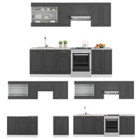 Vicco Cucina componibile Antracite-Oro/Bianco 240 cm , PL Marmo