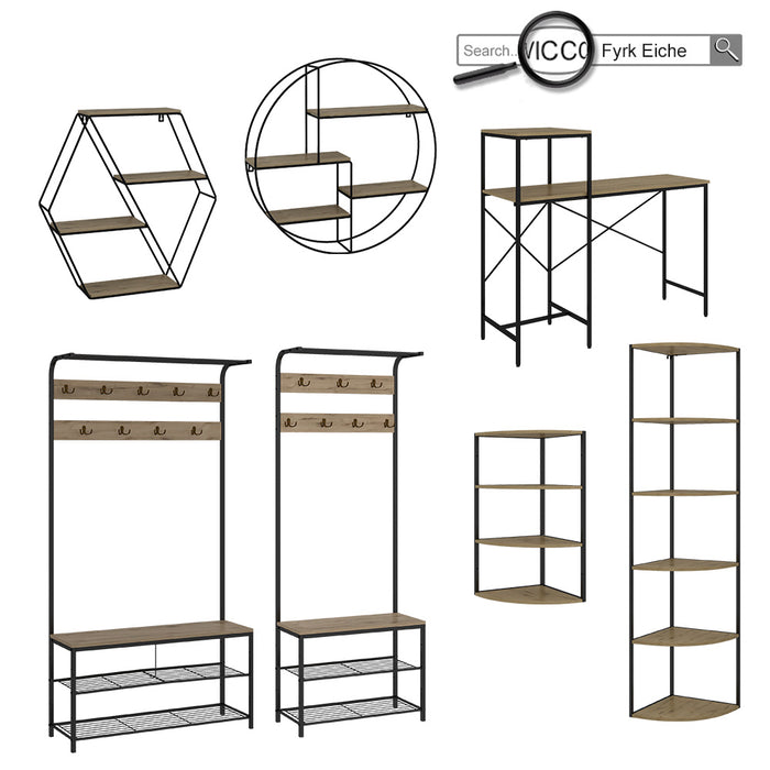 Vicco Libreria da parete Rovere 51 x 52 cm Forma angolare
