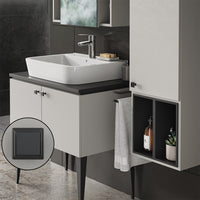 Vicco Set di mobili da bagno Grigio 3 parti, pensile 1 anta