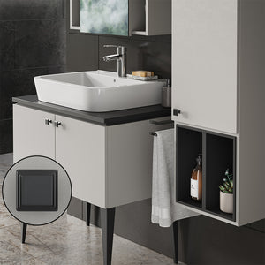 Vicco Set di mobili da bagno Grigio 3 parti, pensile 1 anta