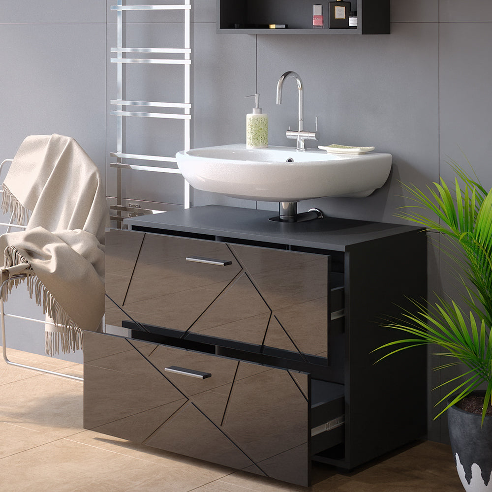 Vicco Mobile sottolavabo per bagno Antracite lucido 80 x 58.6 cm