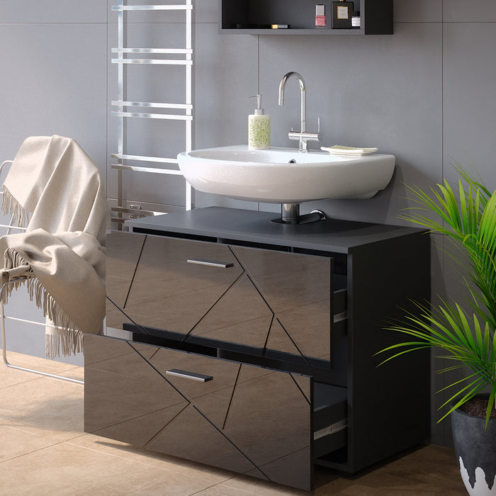 Vicco Mobile sottolavabo per bagno Antracite lucido 80 x 58.6 cm
