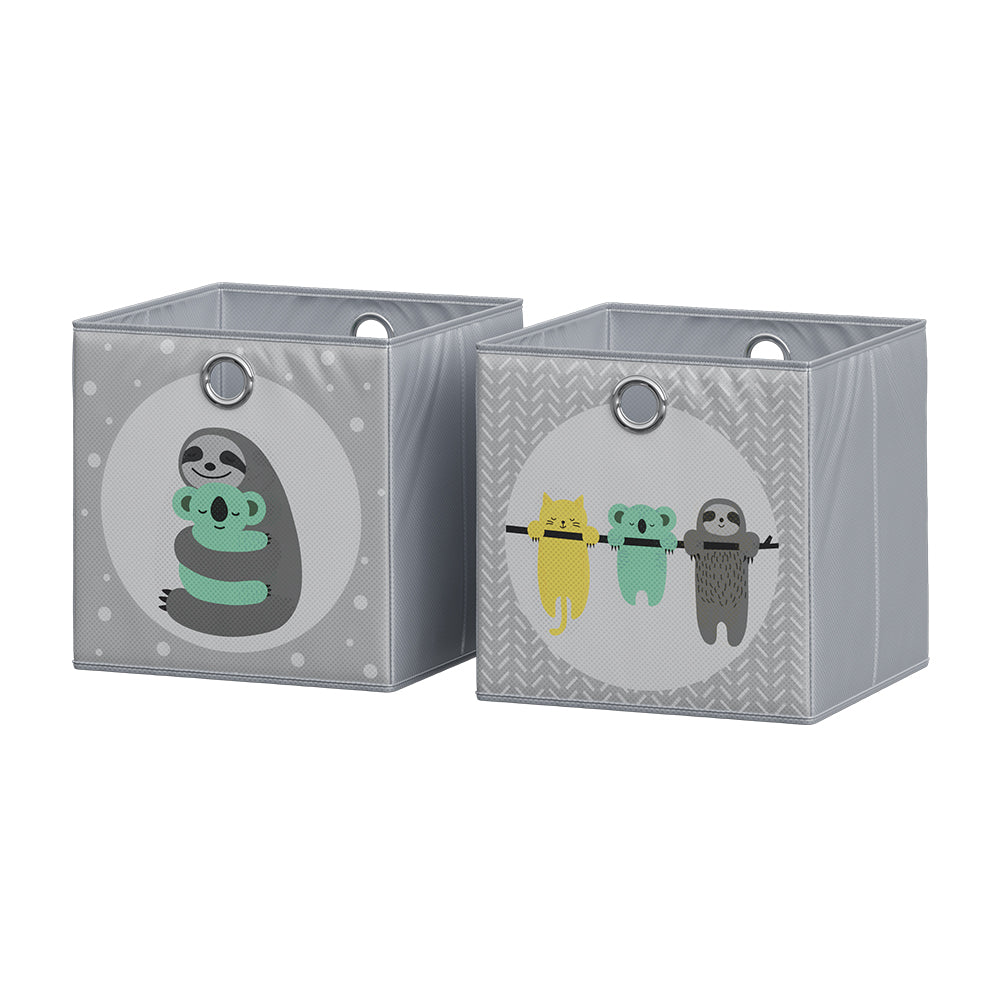 Vicco Scatola pieghevole Grigio 30 x 30 cm (motivo del bradipo)