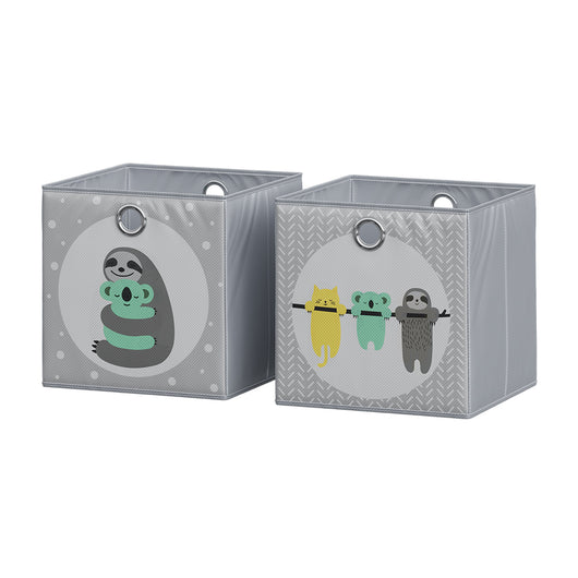 Vicco Scatola pieghevole Grigio 30 x 30 cm (motivo del bradipo)