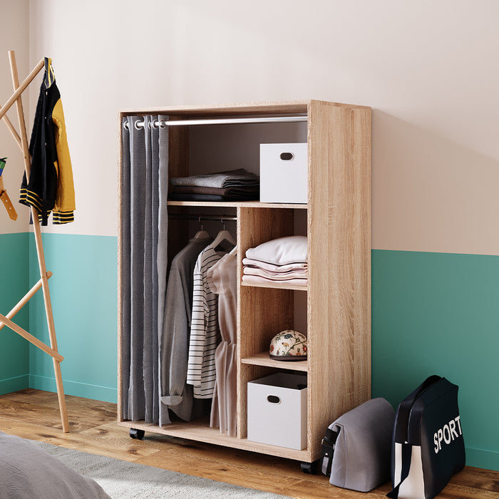 Vicco Armadio multifunzione Sonoma 100 x 146.6 cm Con rulli