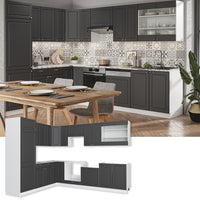 Vicco Cucina angolare completa Antracite-Oro/Bianco 227 x 287 cm , PL Antracite