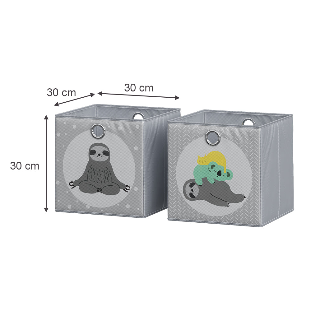 Vicco Scatola pieghevole Grigio 30 x 30 cm (motivo del bradipo)