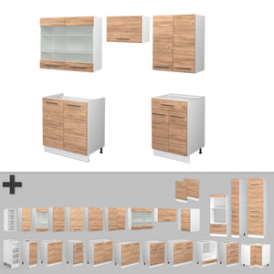 Vicco Cucina componibile Quercia dorata/bianco 200 cm , PL Rovere