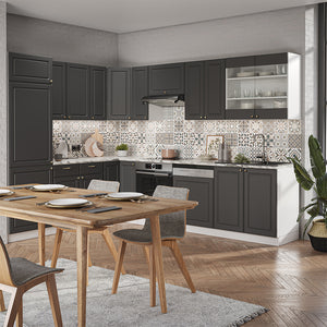 Vicco Cucina angolare completa Antracite-Oro/Bianco 227 x 287 cm , PL Antracite