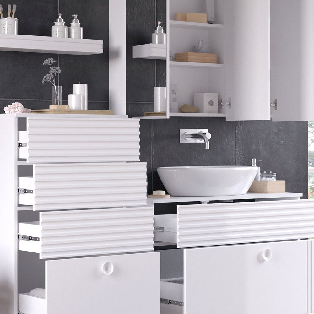 Vicco Set di mobili da bagno Bianco 3 parti, con mobile midi