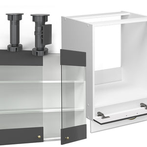 Vicco Cucina angolare completa Antracite-Oro/Bianco 227 x 60 cm senza piano di lavoro