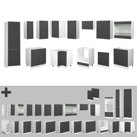 Vicco Cucina angolare completa Antracite-Oro/Bianco 227 x 287 cm , PL Antracite