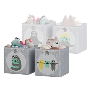 Vicco Scatola pieghevole Grigio 30 x 30 cm (motivo del bradipo)