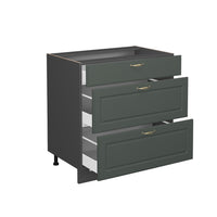 Vicco Mobiletto base per cucina Verde-oro Country House 80 cm con 3 cassetti, senza piano di lavoro