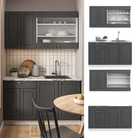 Vicco Cucina completa Antracite-Oro/Bianco 140 cm , PL Antracite