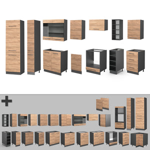Vicco Cucina componibile Quercia dorata/antracite 355 cm , PL Antracite