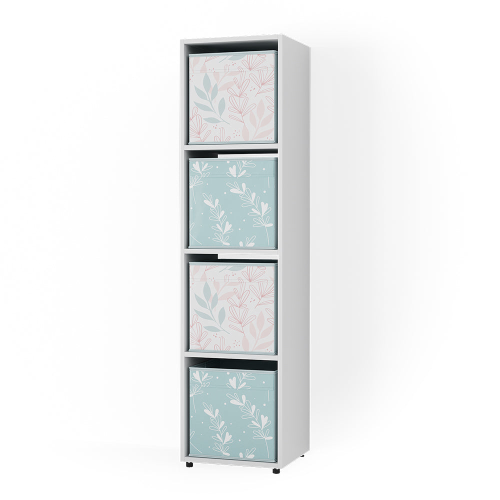 Vicco Scaffale Bianco 142.5 x 36.2 cm con 2 scatole pieghevoli opt.2