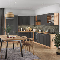 Vicco Cucina angolare completa Antracite Country House/oro Kraft Oak 347 x 257 cm , PL Marmo