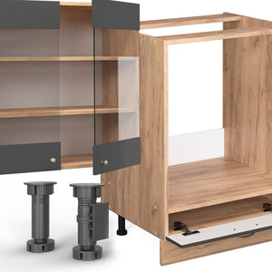 Vicco Cucina angolare completa Antracite Country House/oro Kraft Oak 347 x 257 cm , PL Antracite