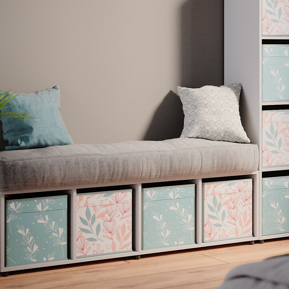 Vicco Scaffale Bianco 142.5 x 36.2 cm con 2 scatole pieghevoli opt.2