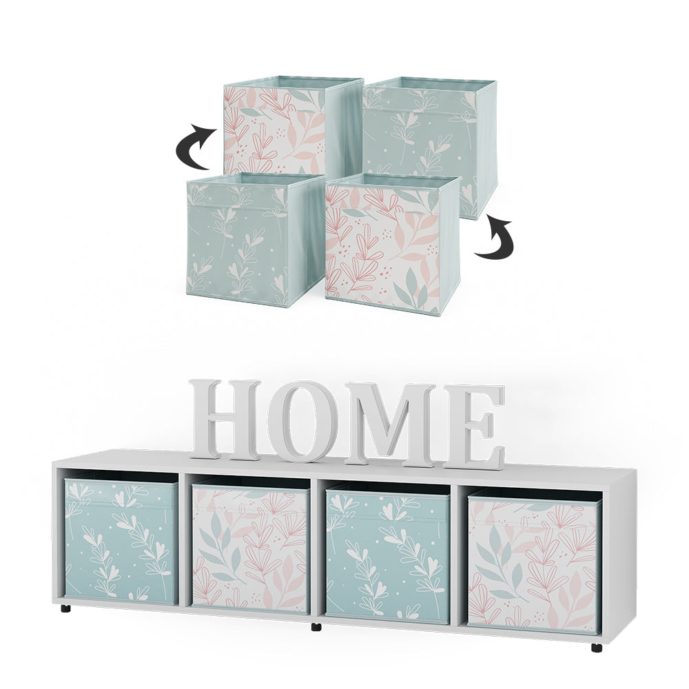 Vicco Scaffale Bianco 142.5 x 36.2 cm con 2 scatole pieghevoli opt.2