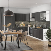 Vicco Cucina angolare completa Antracite-Oro/Bianco 347 x 257 cm , PL Rovere