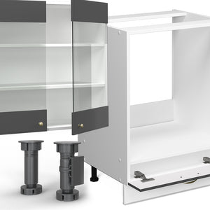 Vicco Cucina angolare completa Antracite-Oro/Bianco 347 x 257 cm , PL Marmo