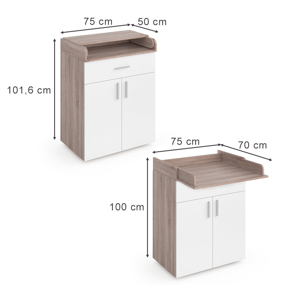 Vicco Fasciatoio Bianco/Sonoma 75 x 100 cm