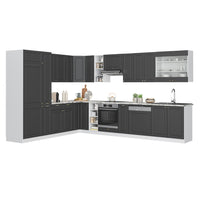 Vicco Cucina angolare completa Antracite-Oro/Bianco 347 x 257 cm , PL Rovere