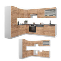 Vicco Cucina angolare completa Quercia dorata/bianco 227 x 287 cm , PL Antracite