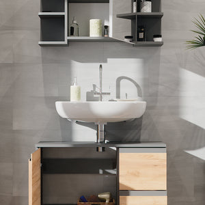 Vicco Set mobili bagno Grigio 2 parti