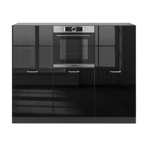 Vicco Cucine componibili piccole Nero lucido/antracite 180 cm senza piano di lavoro