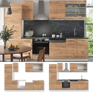 Vicco Cucina componibile Quercia dorata/bianco 300 cm , PL Rovere