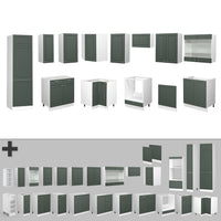 Vicco Cucina angolare completa Verde-oro Country House/Bianco 227 x 287 cm , PL Rovere