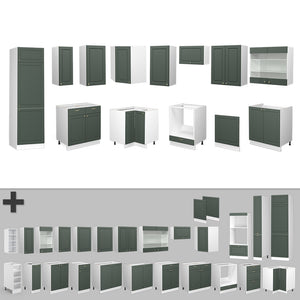 Vicco Cucina angolare completa Verde-oro Country House/Bianco 227 x 287 cm , PL Rovere