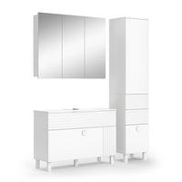 Vicco Set di mobili da bagno Bianco 3 parti, con colonna