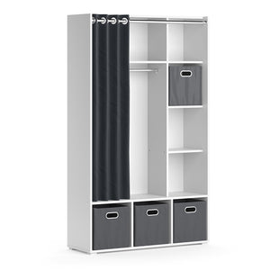 Vicco Armadio multifunzione Bianco 38 x 178.1 cm Con cassetti pieghevoli (grigio)