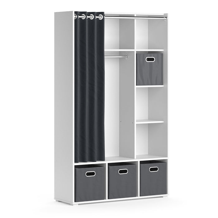 Vicco Armadio multifunzione Bianco 38 x 178.1 cm Con cassetti pieghevoli (grigio)
