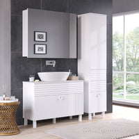 Vicco Set di mobili da bagno Bianco 3 parti, con colonna