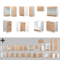 Vicco Cucina angolare completa Quercia dorata/bianco 160 x 190 cm , PL Marmo