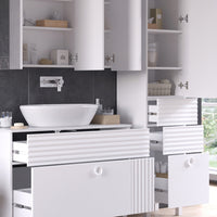 Vicco Set di mobili da bagno Bianco 3 parti, con colonna