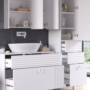 Vicco Set di mobili da bagno Bianco 3 parti, con colonna