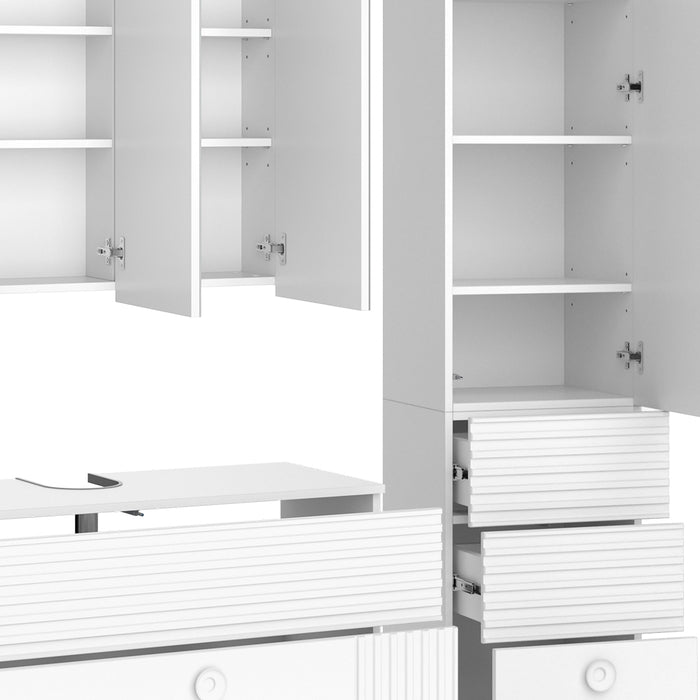 Vicco Set di mobili da bagno Bianco 3 parti, con colonna