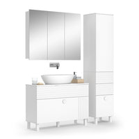 Vicco Set di mobili da bagno Bianco 3 parti, con colonna