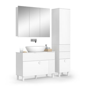 Vicco Set di mobili da bagno Bianco 3 parti, con colonna