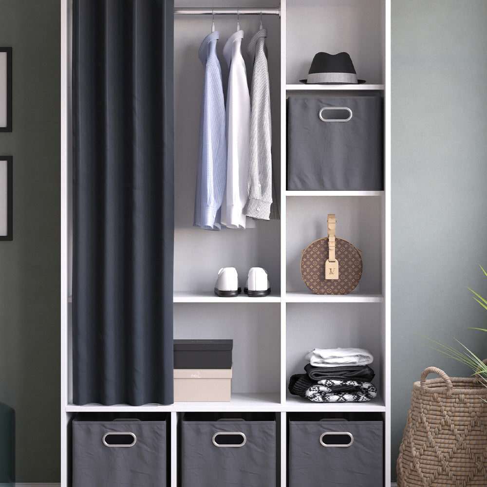 Vicco Armadio multifunzione Bianco 38 x 178.1 cm Con cassetti pieghevoli (grigio)