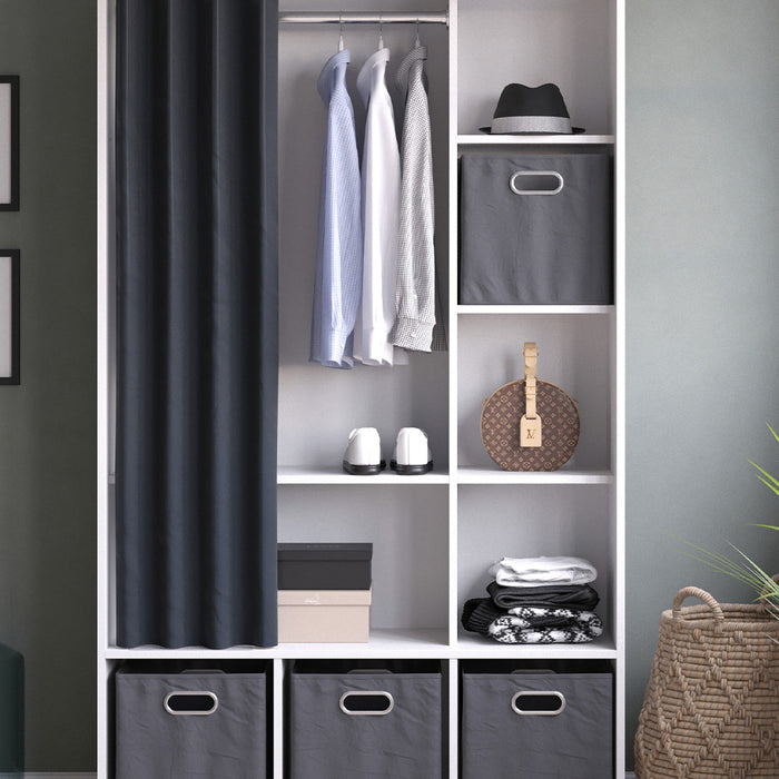 Vicco Armadio multifunzione Bianco 38 x 178.1 cm Con cassetti pieghevoli (grigio)